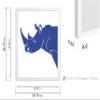 Poster Master Rhinoceros Poster - Retro Silhouette Print - Portrait & Safari Design - Animal Artwork - Wild Life Art - Chic Boho Decor - Aesthetic Kid's Room or Nursery Decor, 16x20 White Framed view 3