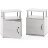 HomeStock Renaissance Romance French Oak Gray/Black End Tables Set of 2 with Open Display Shelf and Closed Storage Compartment for Versatile Use, 18.89"W x 23.98"H x 15.59"D Set of 2/White Oak/Stainle view 1