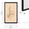 Poster Master Beige Rodeo Poster - Retro Cowboy on Bucking Horse Print - Cowboy Art - Western Print - Wild West Design - Gift for Him & Her - Decor for Ranch, Barn or Living Room - 11x14 Black Framed view 3
