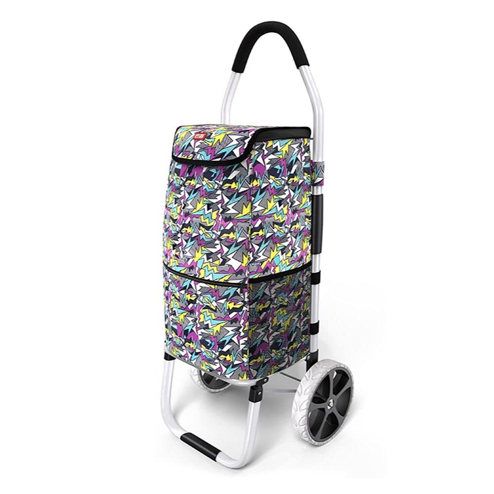 DAQERHSH Shopping Cart Picnic Beach Travel Pull Utility Folding Trolley Carts Shopping Cart Trolley Grocery Carts Heavy Duty with Wheels Bags Folding Hand Truck (Color : P 3)