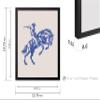 Poster Master Cowboy on Bucking Horse Poster - Retro Blue Cowboy Print - Western Design - Rodeo Art - Wild West Artwork - Gift for Him & Her - Dorm, Office or Living Room Decor - 11x14 Black Framed view 3