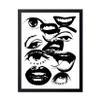 Poster Master Groovy Face Poster - Retro Abstract Print - Funky & Trendy Art - Modern Print - Black & White Design - Preppy Design - Chic Boho Decor - Dorm or Living Room Decor - 16x20 Black Framed view 1