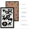 Poster Master Groovy Face Poster - Retro Abstract Print - Funky & Trendy Art - Modern Print - Black & White Design - Preppy Design - Chic Boho Decor - Dorm or Living Room Decor - 16x20 Black Framed view 2