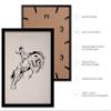 Poster Master Cowboy on Bucking Horse Poster - Retro Rodeo Print - Cowboy Art - Western Design - Wild West Artwork - Gift for Him & Her - Great Ranch, Barn or Living Room Decor, 11x14 Black Framed view 2