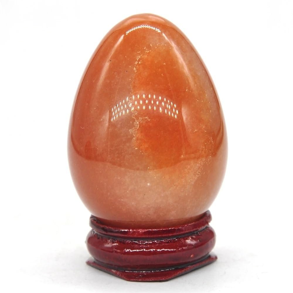 AtkitS Crystal Orange Aventurine Egg-Shaped Natural Crystal Mineral Decoration Series