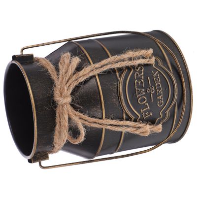 Kichvoe Rustic Flower Holder Handle Vintage Style Iron Bucket for Floral Arrangements Chic Decor for Home and Garden As Photo Prop for Gardeners
