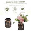 Kichvoe Rustic Flower Holder Handle Vintage Style Iron Bucket for Floral Arrangements Chic Decor for Home and Garden As Photo Prop for Gardeners view 3