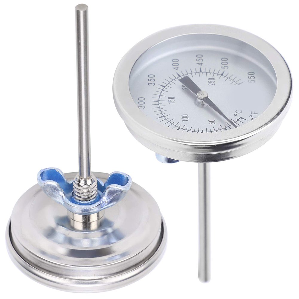 50-550? Stainless Steel Barbecue Grill Thermometer with Bimetal Sensor - Accurate & for Outdoor Cooking