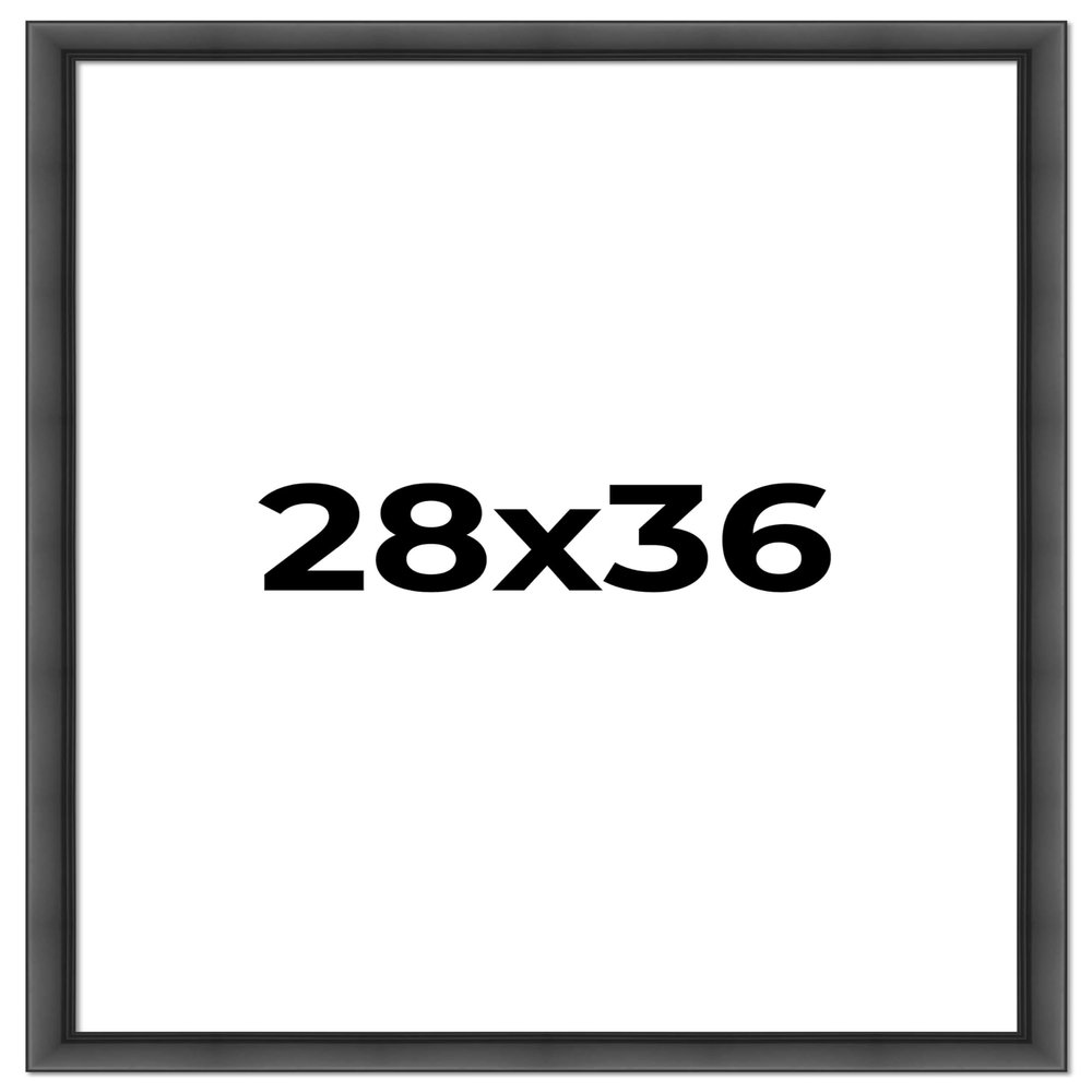 Poster Palooza 28x36 Frame Black Frame Wood Picture Frame - UV Resistant Acrylic Protective Front, Acid-Free Foam Board Backing, & Hanging Hardware Included