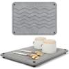 Spaceneat Diatomite Stone Drying Mat for Kitchen Counter - Rapid Moisture Removal - 15.7" x 11.8" Large Dish Drying Stone for Kitchen Sink - Diatomaceous Earth Quick Dry Dish Mat - Gray Waves view 1