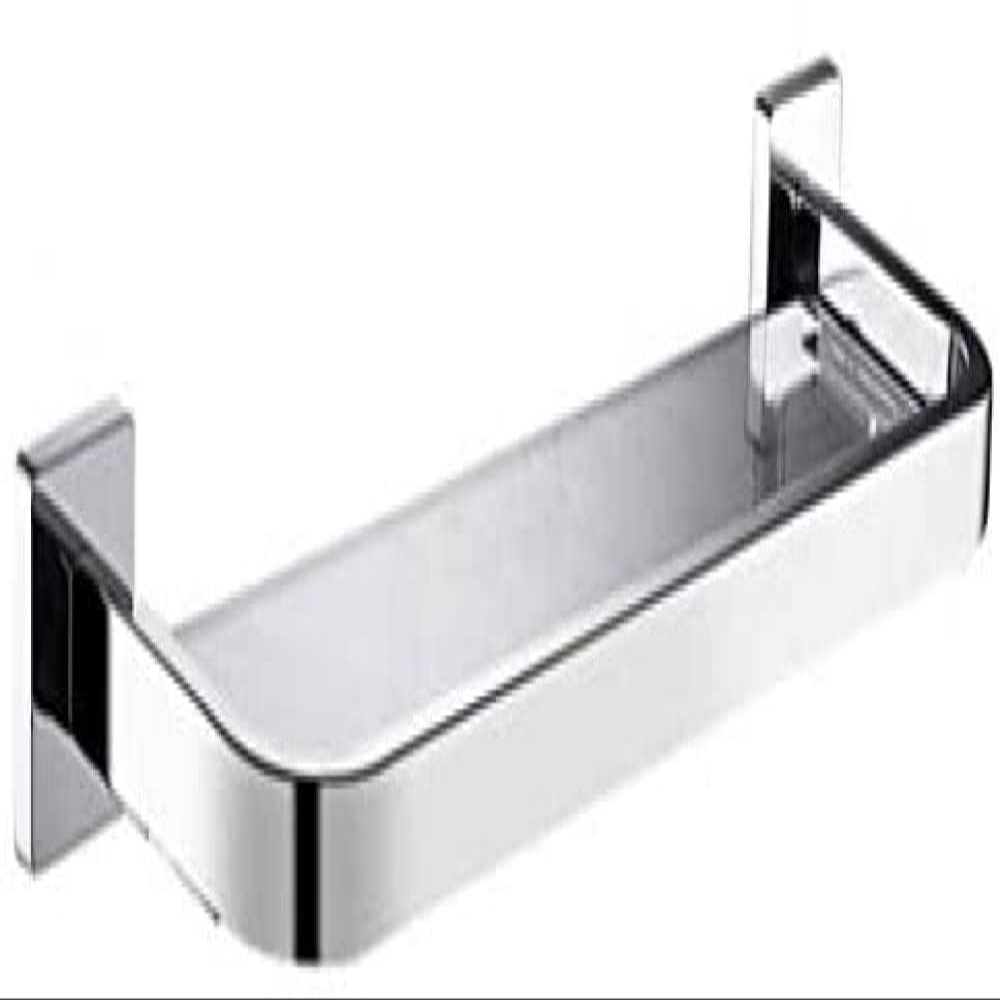 LWLYLCHBM Tempered Glass Shelf Bathroom Shelves Wall Mounted Stainless Steel Floating Rack Rectangle Drilling 1 Tier-30cm
