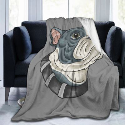 Cool Pug Head Throw Blanket 40"x30" Soft Cozy Lightweight Blanket Fuzzy Blanket for Couch Bed Sofa