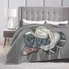 Cool Pug Head Throw Blanket 40"x30" Soft Cozy Lightweight Blanket Fuzzy Blanket for Couch Bed Sofa view 2