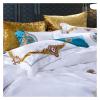 GLAMDIA Bed, 4pcs Luxury Cotton Bedding Set Duvet Cover Sheet Pillowcase King Queen Size White, MM-102 view 4