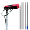 Window Extension Pole Cleaning Brush, Window Glass Wall Cleaning Tool Washing Brush with 4 Water Outlets, Water Fed Window Telescopic Pole Cleaning Brush Silver 3.6m view 1