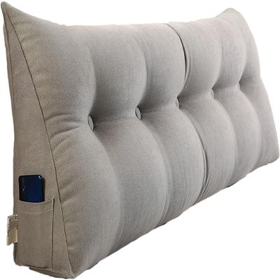 Triangle reading bed pillow large cushion headboard backrest sofa neck and waist support wedge-shaped pillow, back positioning support, sofa bed soft cushion, double-layer tatami pillow ( Color : A ,