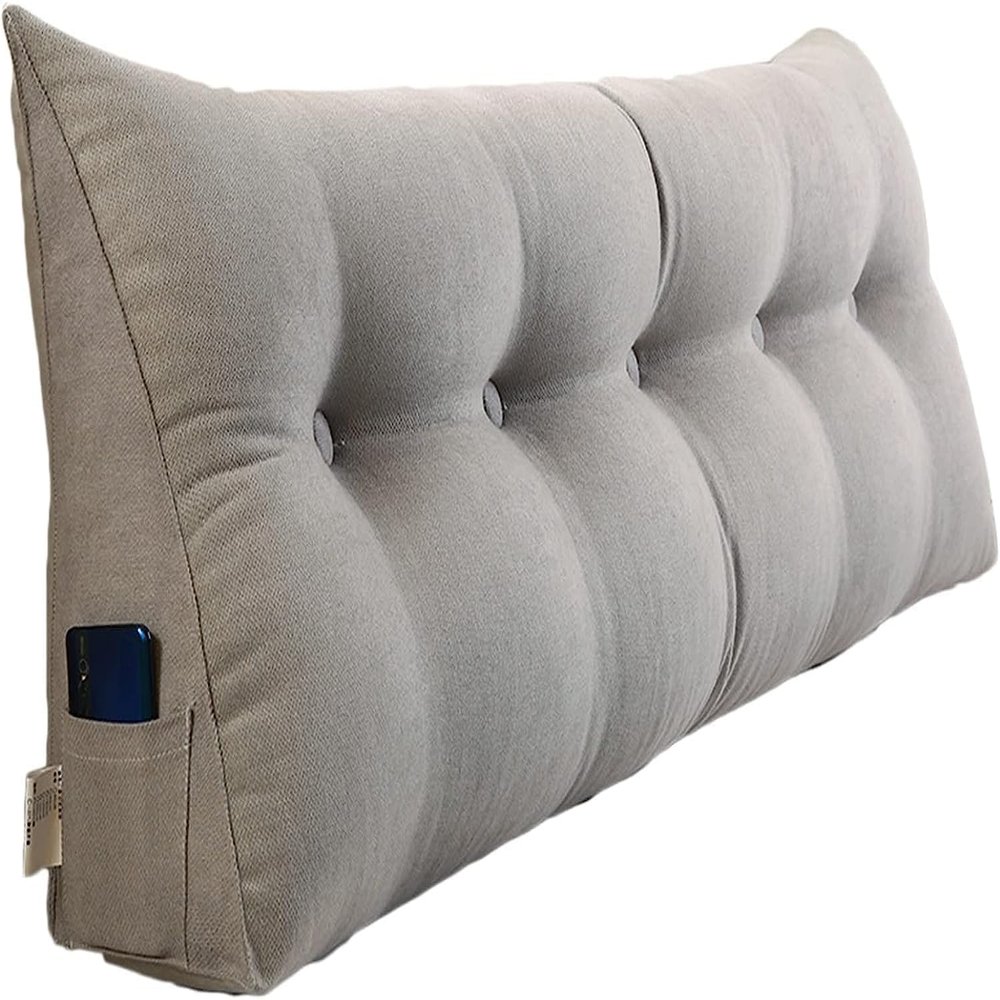 Triangle reading bed pillow large cushion headboard backrest sofa neck and waist support wedge-shaped pillow, back positioning support, sofa bed soft cushion, double-layer tatami pillow ( Color : A ,
