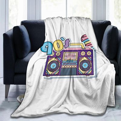 90s Cartoon Radio Throw Blanket 50"x40" Soft Cozy Lightweight Blanket Fuzzy Blanket for Couch Bed Sofa