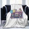90s Cartoon Radio Throw Blanket 50"x40" Soft Cozy Lightweight Blanket Fuzzy Blanket for Couch Bed Sofa view 1