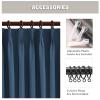 100% Blackout Curtains for Bedroom, Living Room 108 inches Long, Elegant Darkening Pinch Pleat Drapes, Thermal Insulated Curtain Panels for Sliding Glass Door,200"W x 108"H, Set of 2 Panels, Blue view 3