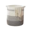 JITEM Cesto Tall Laundry Basket Large Hand Woven Cotton Rope Laundry Hamper w/Handles Decorative Storage Basket Household Toy Storage Bucket for Dirty Clothes Dorm Washing Bin, 40x46cm, Grey view 1