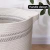 JITEM Cesto Tall Laundry Basket Large Hand Woven Cotton Rope Laundry Hamper w/Handles Decorative Storage Basket Household Toy Storage Bucket for Dirty Clothes Dorm Washing Bin, 40x46cm, Grey view 3