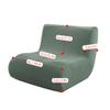 Fireside Sofa Cover,Stretch Armless Lounge Chaise Slipcover Lazy Floor Sofa Couch Furniture Protector Bean Bag Couch Cover with Elastic Bottom for Living Room Bedroom.Jacquard Fabric (Bean green) view 3