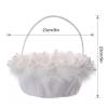 BEIJIALY Wedding Flower Girl Basket with Ostrich Fluff and Lace Flowers, Wedding Flower Basket with Handle, Flower Baskets for Wedding, Romantic Wedding Baskets for Flower Girls(White) view 3