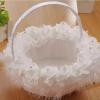 BEIJIALY Wedding Flower Girl Basket with Ostrich Fluff and Lace Flowers, Wedding Flower Basket with Handle, Flower Baskets for Wedding, Romantic Wedding Baskets for Flower Girls(White) view 4