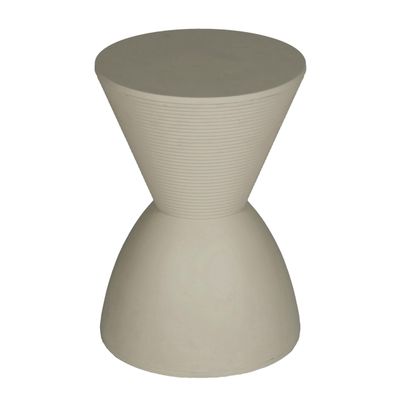 Benjara Niya 17" Side End Table- Round Top- Pedestal Base- Indoor Outdoor- Gray