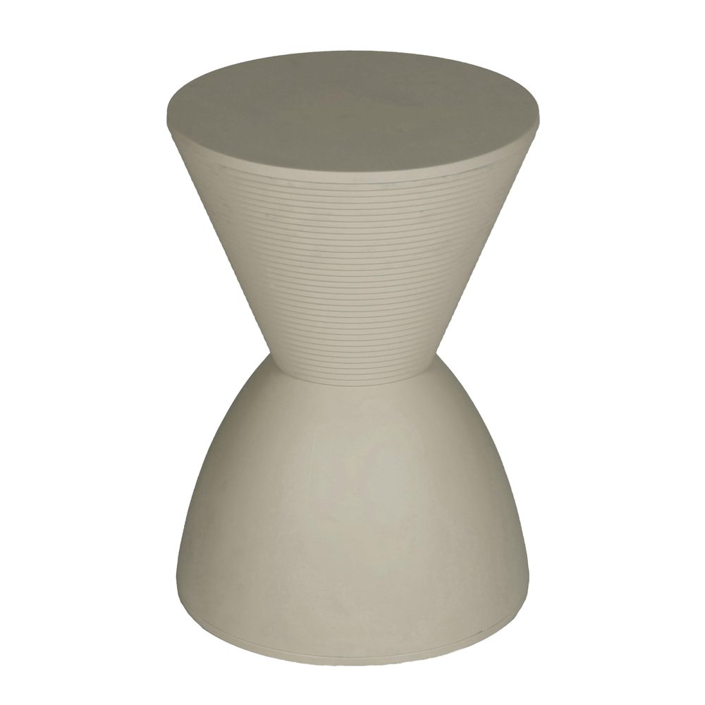 Benjara Niya 17" Side End Table- Round Top- Pedestal Base- Indoor Outdoor- Gray