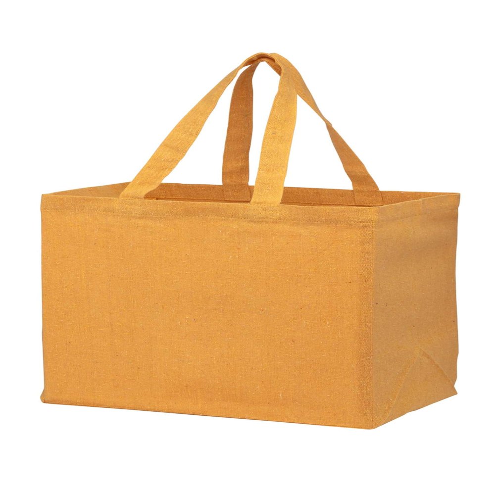 COVAX Custom Reusable Shopping Tote Bags- 100 Pack - Personalized Logo, Text - Canvas Cloth Grocery Shopping Bags - Yellow
