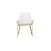 Benjara Fuma 23" Dining Accent Chair Set of 2- Tufted- White Faux Leather- Gold view 4