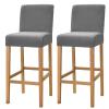ZRCYXDW Velvet Bar Stool Covers, Stretch Bar Stool Chair Covers with Backs Soft Removable Barstool Covers Washable for Dining Room Bar-Gray C-Set of 2 view 1