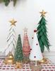 Boston International Cone Christmas Tree for Tabletop Mantel Shelf Winter Holiday Decorations for Home, Large, Wool Green & White Tree view 2