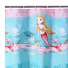 Benjara WINI 72 x 72 Inch Shower Curtain, Mermaid Print, Blue, Pink Polyester, Multicolor view 2