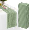 20 Pack Sage Green Cheesecloth Table Runner Gauze Rustic Sheer 35 x 70 inch Sage Cheese Cloth Table Runners for Wedding Party Bridal Shower Decor view 1