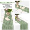 20 Pack Sage Green Cheesecloth Table Runner Gauze Rustic Sheer 35 x 70 inch Sage Cheese Cloth Table Runners for Wedding Party Bridal Shower Decor view 3