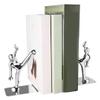 LEIXIUSM Book End Heavy Duty Stainless Steel Man Bookends,Nonskid Bookends Art Bookend,Decorative Bookends Book Stoppers view 3