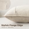 Foindtower Pack of 2, Decorative Linen Soild Throw Pillow Covers Soft Accent Cushion Case Boho Farmhouse Neutral Pillowcase for Couch Sofa Bedroom Living Room Home Decor 26 x 26 Inch Natural Beige view 3