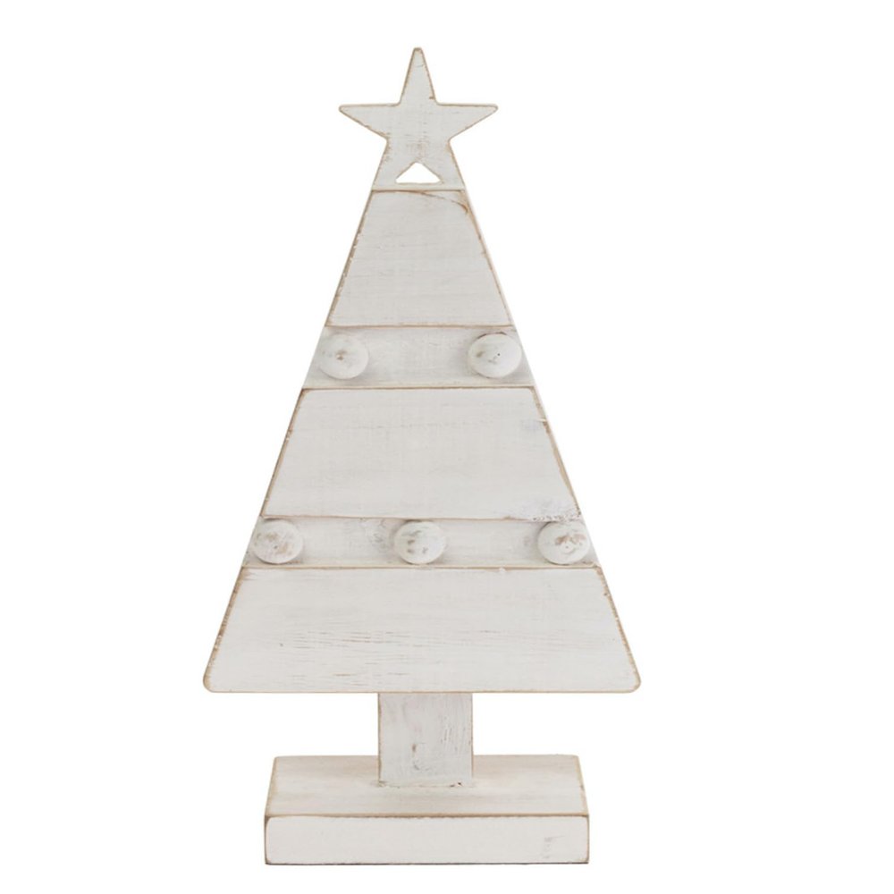 Boston International Christmas Tree for Tabletop Mantel Shelf Winter Holiday Decorations for Home, Small, White Beaded Tree