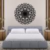Mandala Wall Decor, Metal Mandala Wall Art, Lotus Flower Wall Decor, Lotus Mandala Metal Wall Art, Flowers Metal Wall Art, Elegant Wall Decor, Black Wall Art for Bedroom (24"x24" | 60x60 cm, Silver 2) view 4