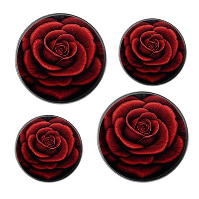 Rose Flower Heart Colorful Set of 4 Stove Burner Covers - Premium Round Electric Stove Range Protectors,8 IN & 10 IN