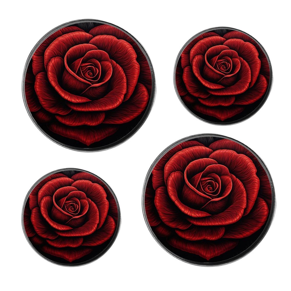 Rose Flower Heart Colorful Set of 4 Stove Burner Covers - Premium Round Electric Stove Range Protectors,8 IN & 10 IN