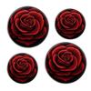 Rose Flower Heart Colorful Set of 4 Stove Burner Covers - Premium Round Electric Stove Range Protectors,8 IN & 10 IN view 1