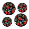 Strawberry Fruits Image Set of 4 Stove Burner Covers - Premium Round Electric Stove Range Protectors,8 IN & 10 IN view 1