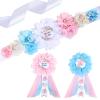 Cheerupp Boho Baby Shower Maternity Sash Kit - Boho Team Boy or Girl Baby Shower Belly Belt and Mom to Be & Dad to Be Corsage Pins, New Parents Pregnancy Photo Props Party Supplies view 1