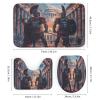 Brebasf Modern Anime Spartan Warrior Theme 4 Pcs Waterproof Shower Curtain Set,Vintage Antique Architectural Greek Mythological Spartan Warrior Print With Waterproof Toilet Cover Shower Mat Rugs view 3