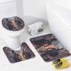 Brebasf Modern Anime Spartan Warrior Theme 4 Pcs Waterproof Shower Curtain Set,Vintage Antique Architectural Greek Mythological Spartan Warrior Print With Waterproof Toilet Cover Shower Mat Rugs view 4