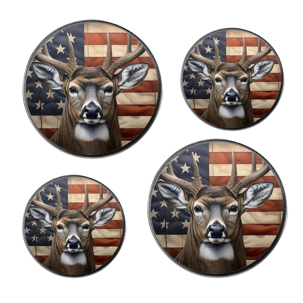 Dear Flag Elegant Set of 4 Stove Burner Covers - Premium Round Electric Stove Range Protectors,8 IN & 10 IN